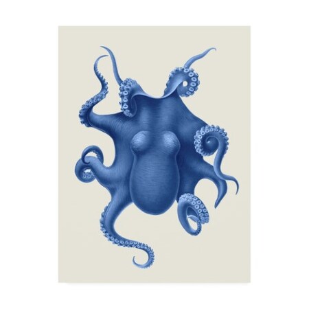 Trademark Fine Art Fab Funky 'Blue Octopus On Cream D' Canvas Art, 35x47 WAG12436-C3547GG